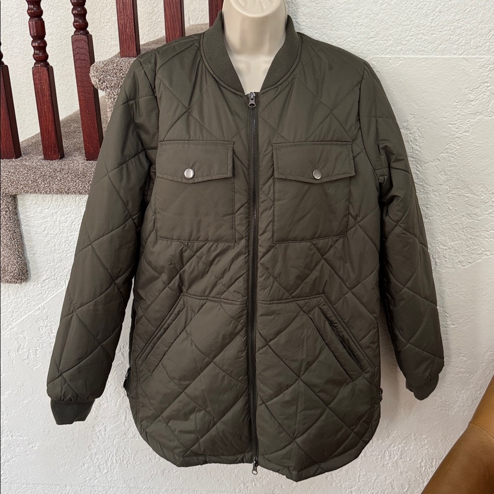 STYLUS Women’s Olive Quilted Lightweight Jacket Size M EUC
